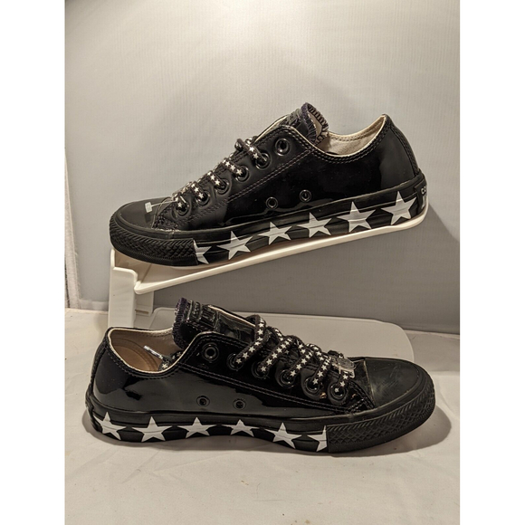 Converse Chuck Taylor Miley Cyrus Black Patent “Mickey “Low Top 6.5 Women Shoes - Picture 2 of 10